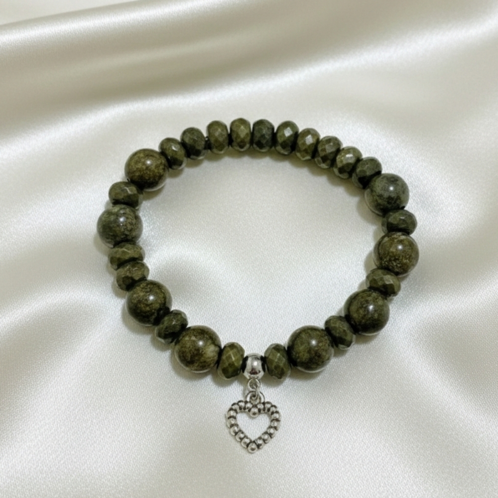 PYRITE BRACELET WITH CHARM